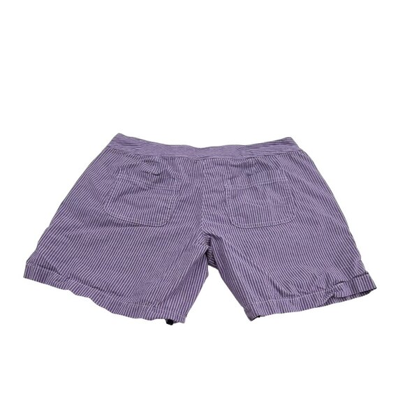 New York & Company Womens Purple Striped Drawstring Shorts Size 8 - Picture 3 of 5